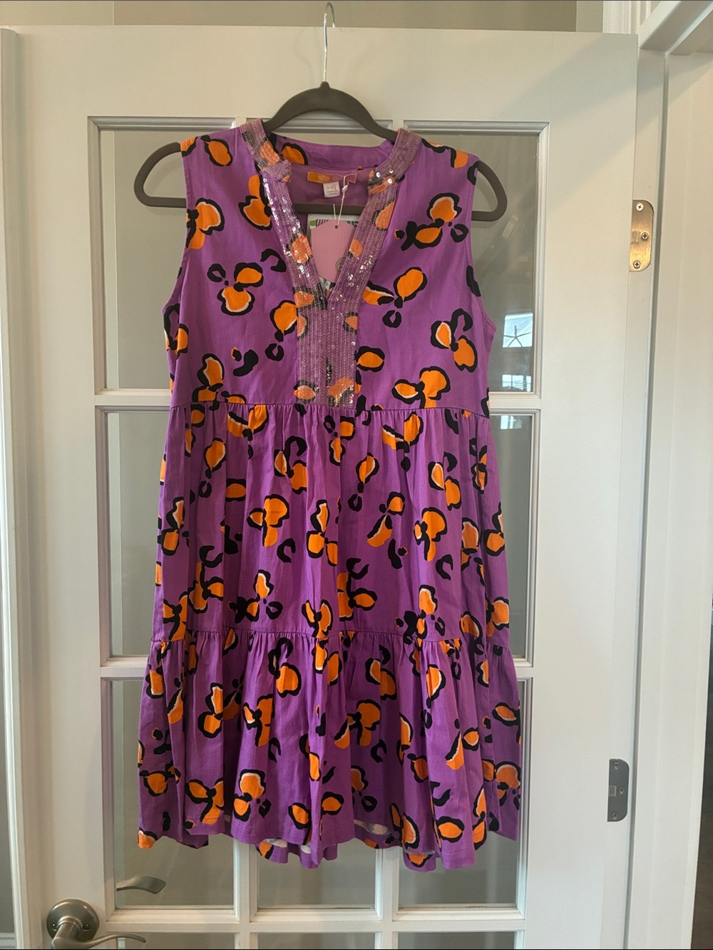 Briton Court Purple Floral Tiered Summer Dress